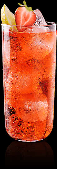 Strawberry Citrus Cocktail Glass PNG Image