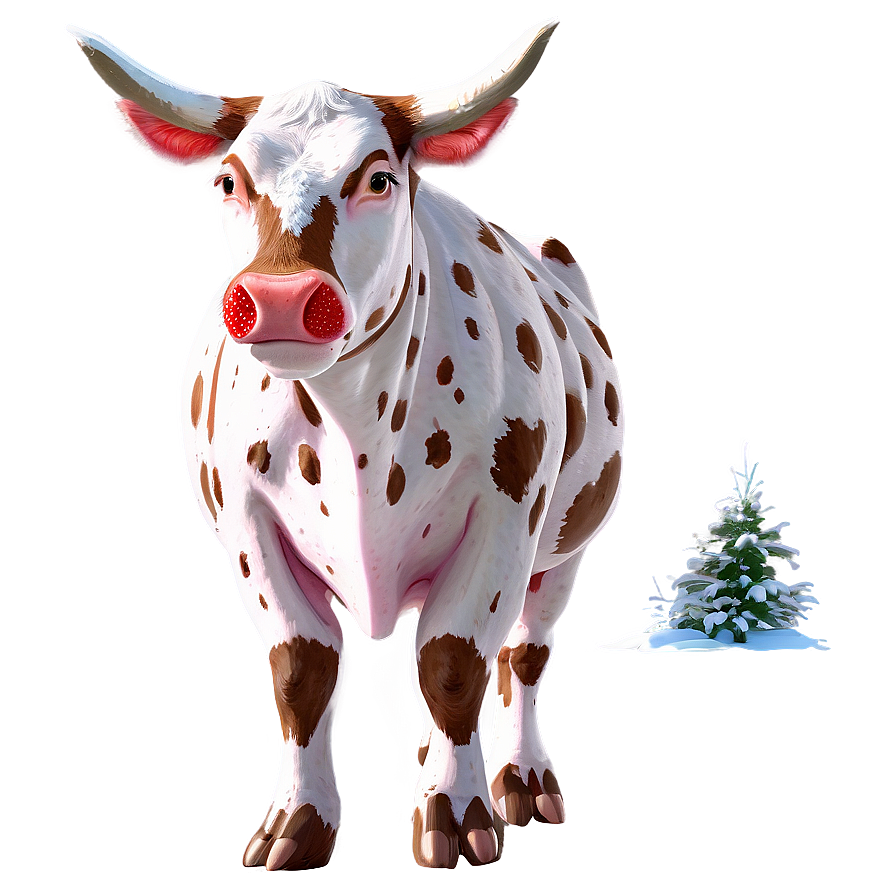 Strawberry Cow In Snow Png Ind PNG Image