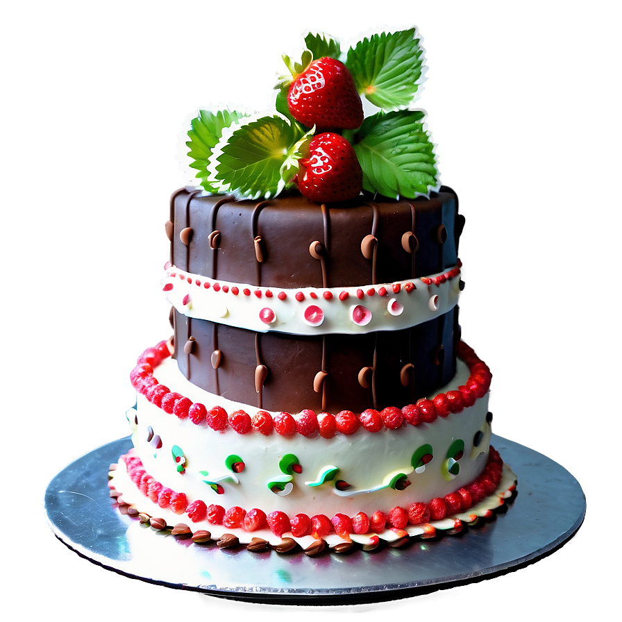 Strawberry Decorated Cake Png 06212024 PNG Image