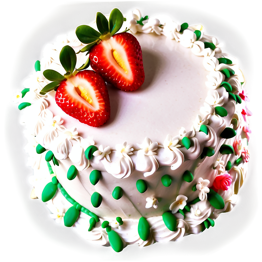 Strawberry Decorated Cake Png Cvk PNG Image