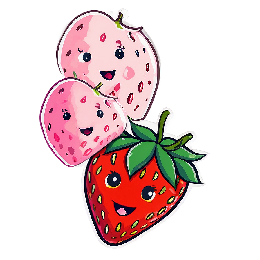 Strawberry Friends Cute Png 06252024 PNG Image