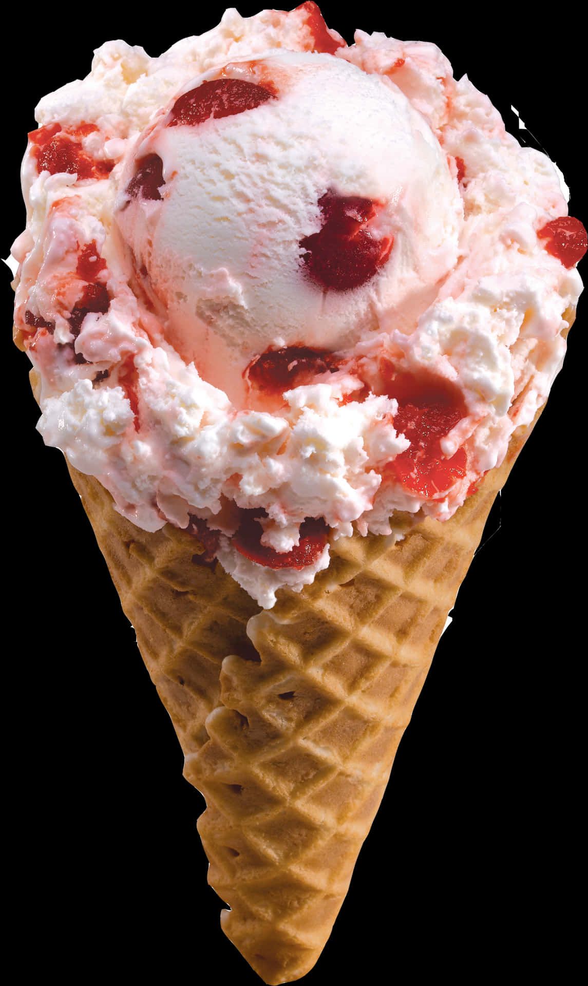 Strawberry Ice Cream Cone PNG Image