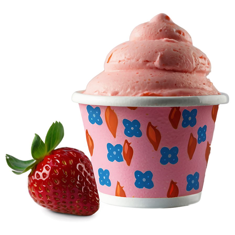 Strawberry Ice Cream Cup Png Crs PNG Image