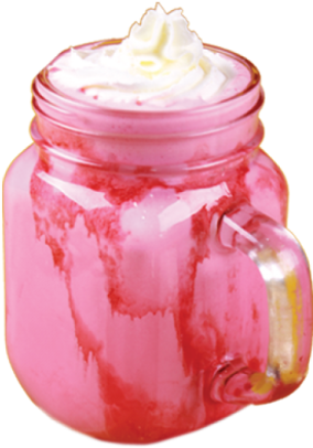 Strawberry Milkshakein Mason Jar PNG Image