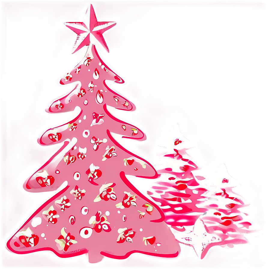 Strawberry Pink Christmas Tree Png 56 PNG Image