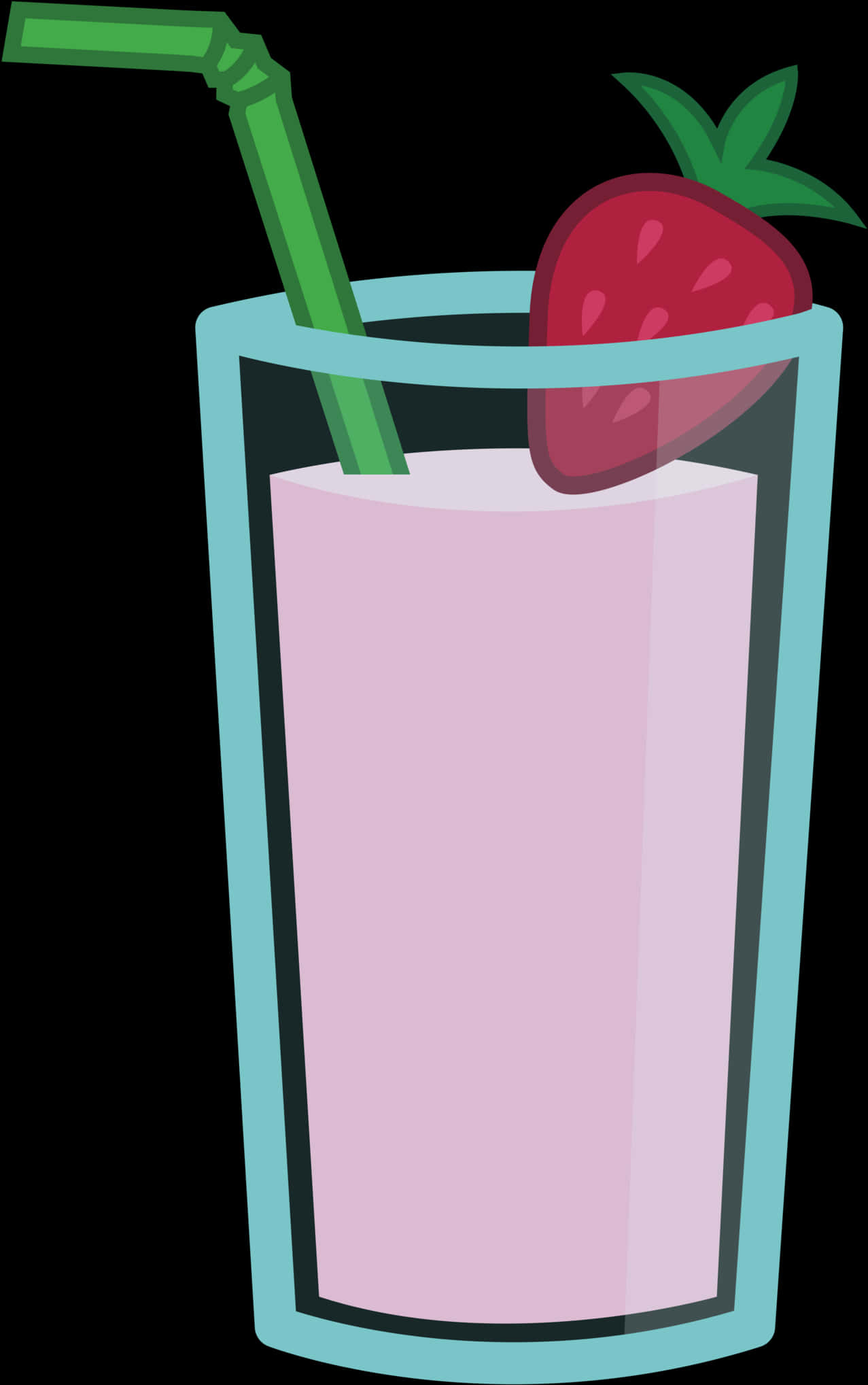 Strawberry Smoothie Cartoon Illustration PNG Image