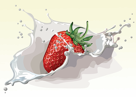 Strawberry Splash Art PNG Image