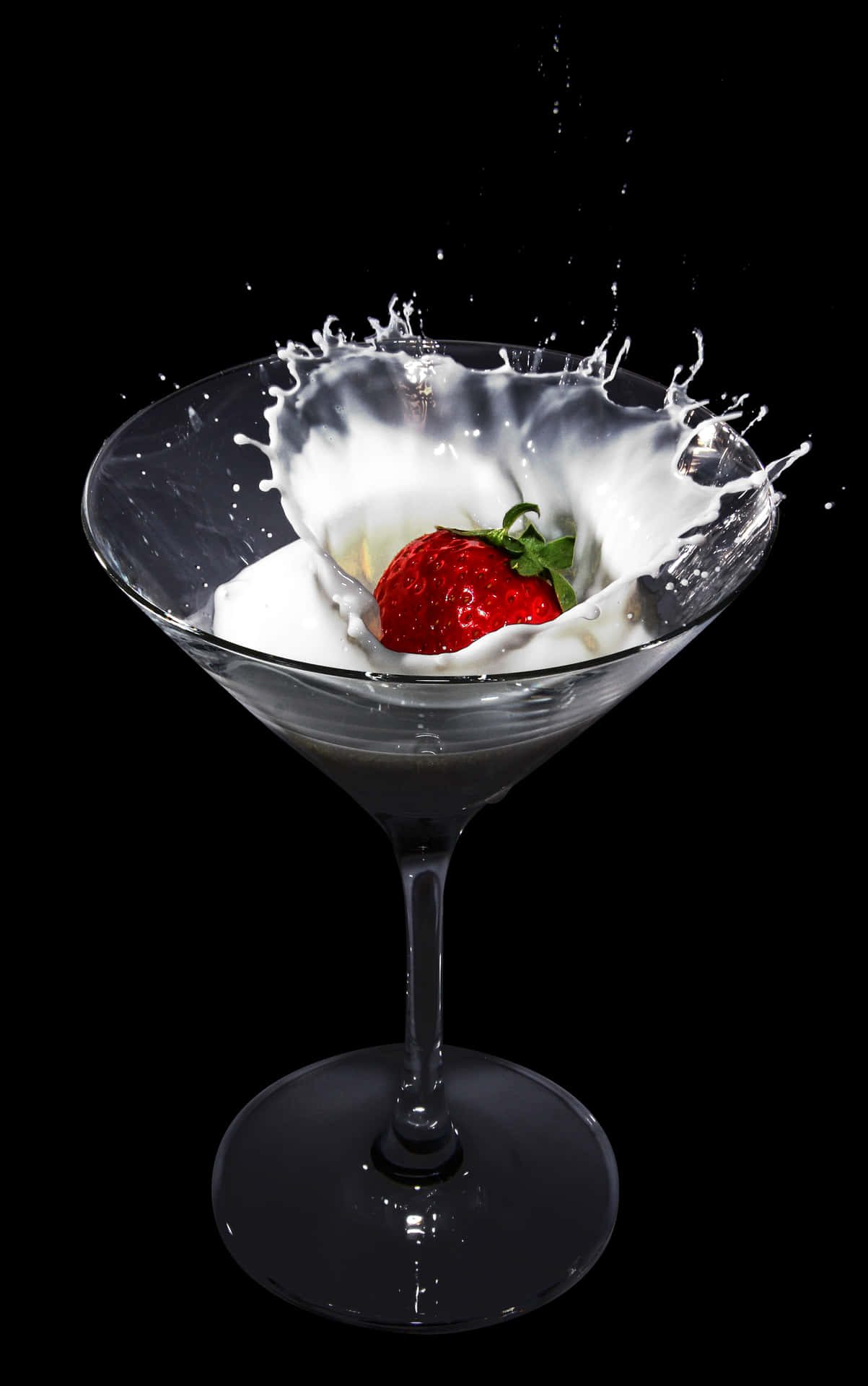 Strawberry Splashin Martini Glass PNG Image