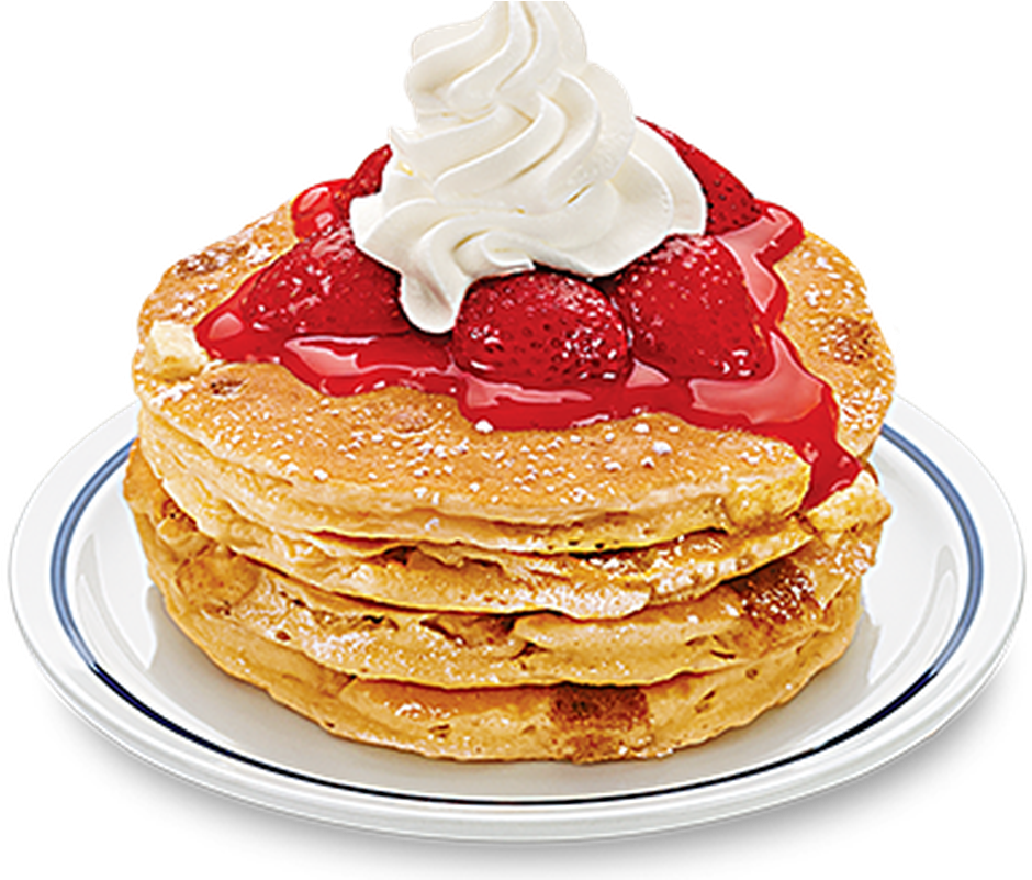 Strawberry Topped Pancakeswith Whipped Cream PNG Image