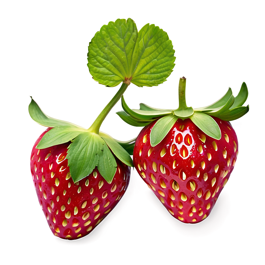 Strawberry With Leaves Png 54 PNG Image