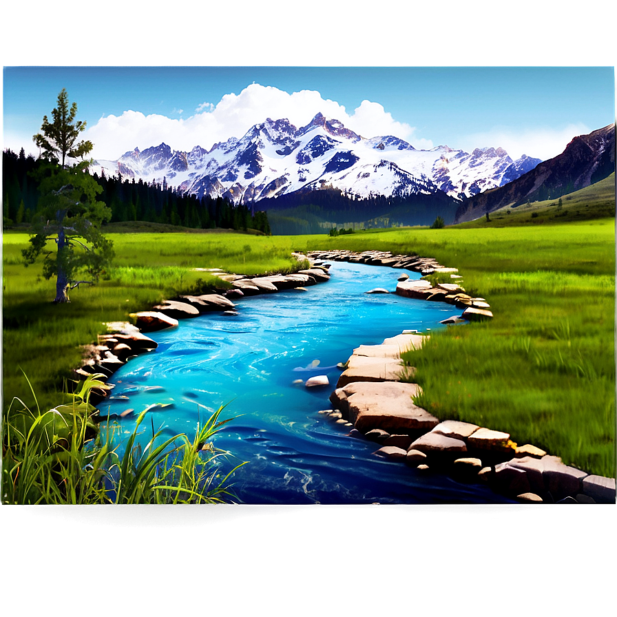 Stream Through Mountains Png Ltd PNG Image