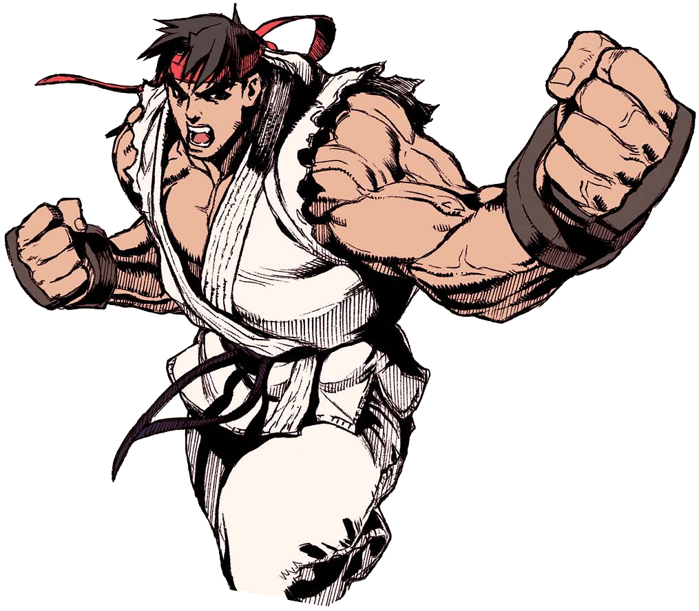 Street Fighter Ryu Action Pose PNG Image