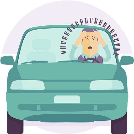 Stressed Driver Cartoon PNG Image