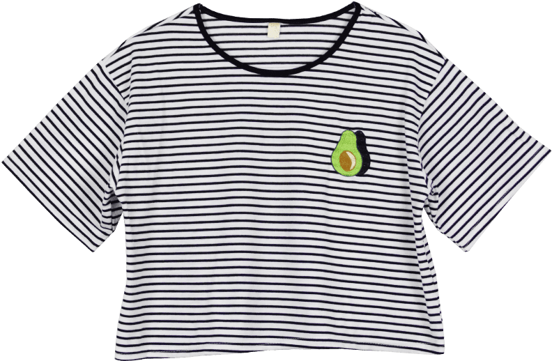 Striped Avocado Crop Top PNG Image