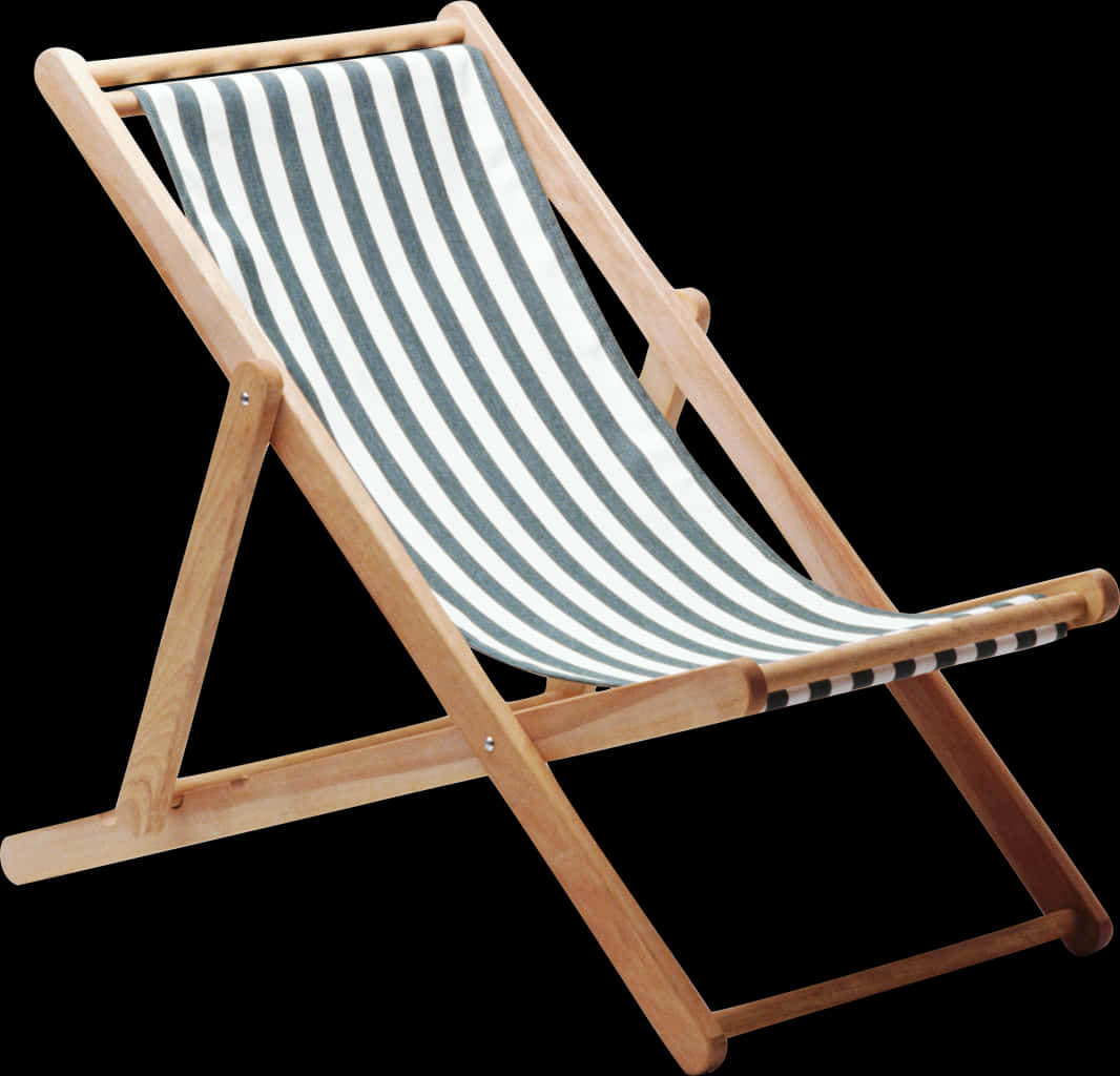 Striped Beach Chair Isolated PNG Image