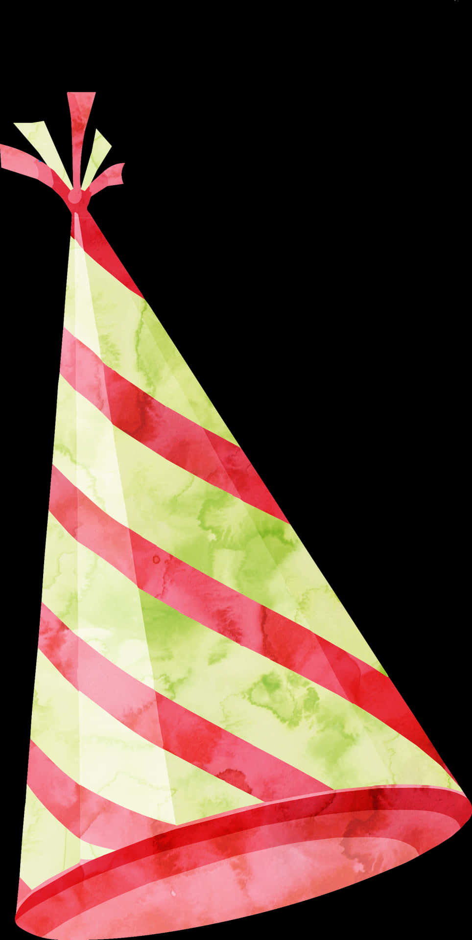 Striped Birthday Hat Isolated PNG Image