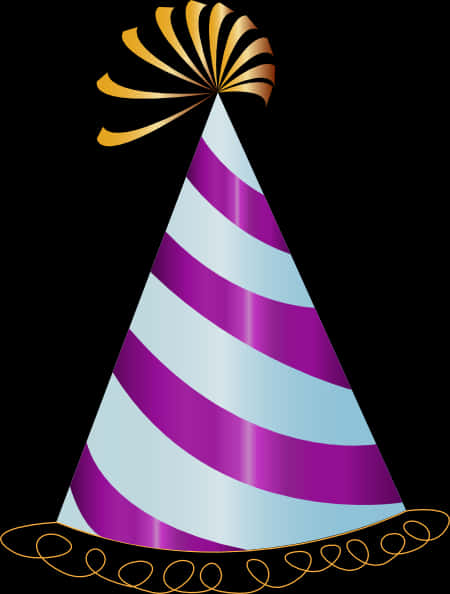 Striped Celebration Party Hat PNG Image