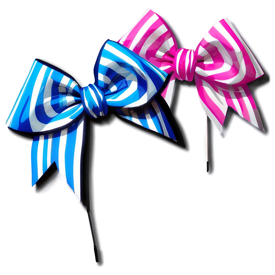 Striped Cheer Bow Png Olp42 PNG Image