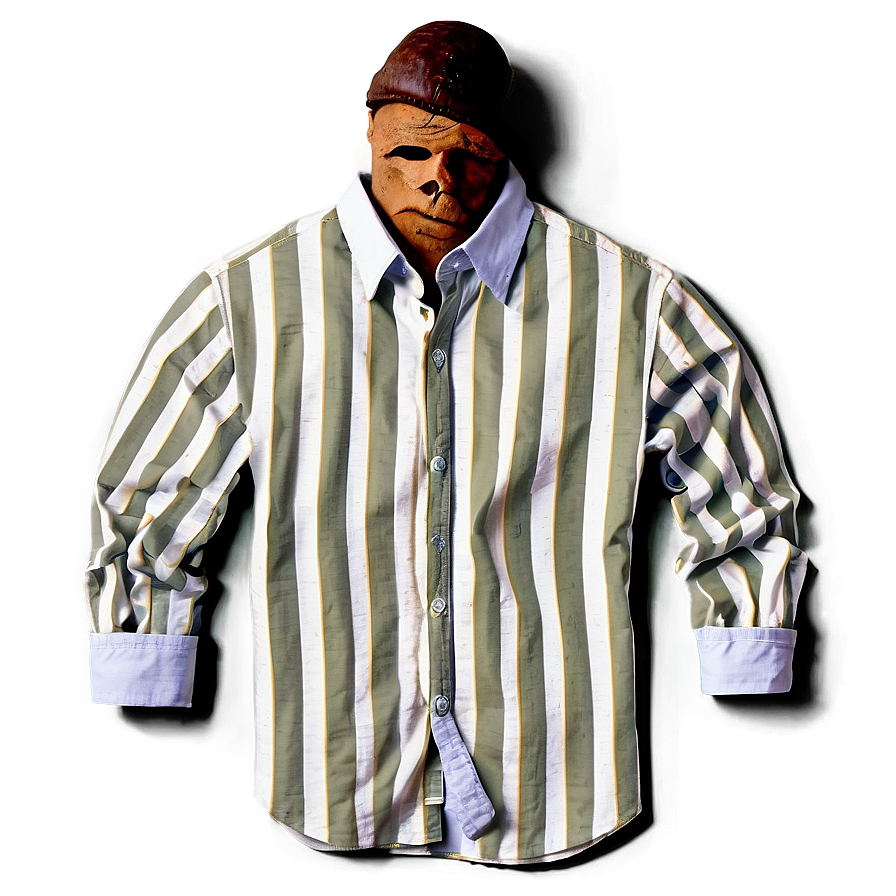 Striped Collar Shirt Png Yva PNG Image