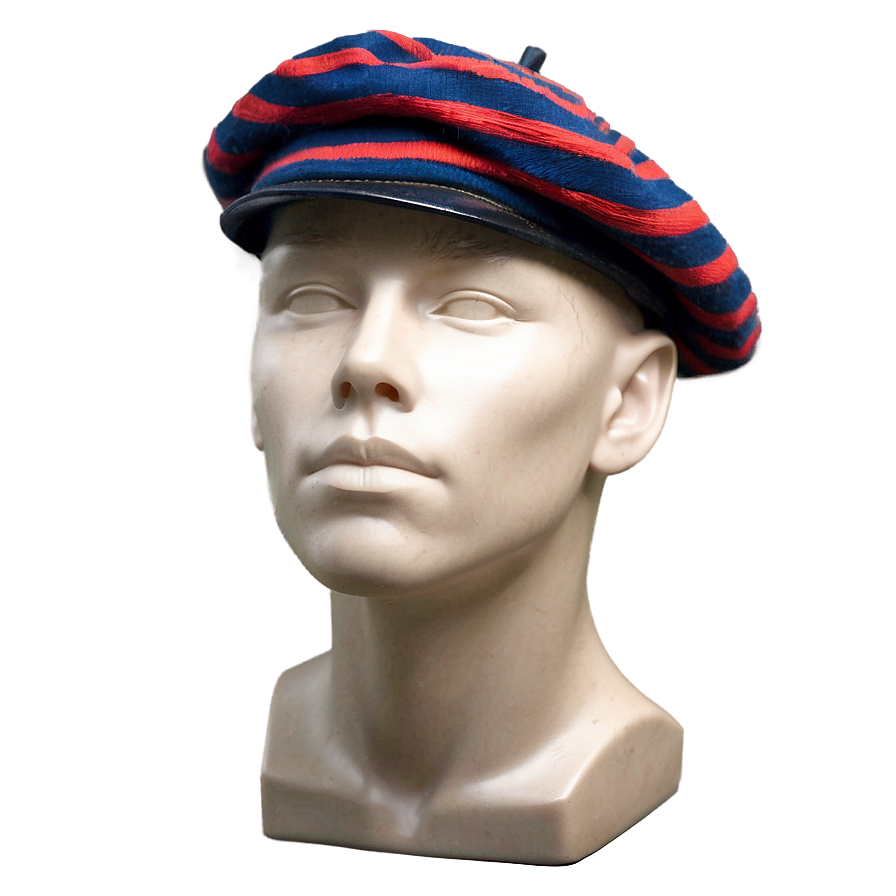 Striped French Beret Png Pin PNG Image