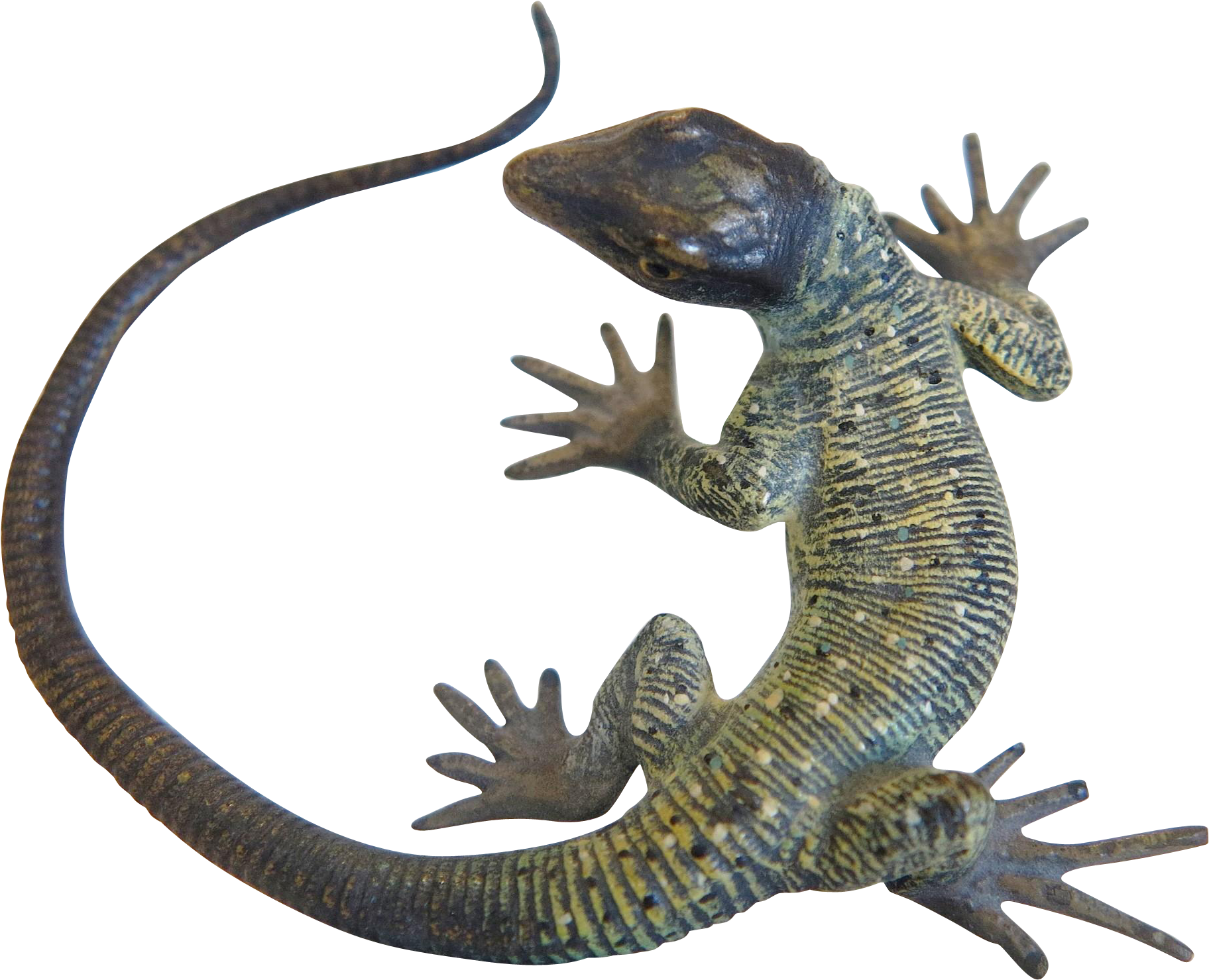 Striped Gecko Climbing PNG Image