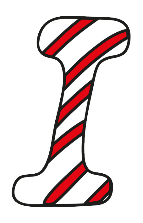 Striped Letter I Illustration PNG Image