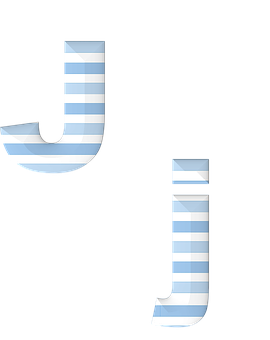 Striped Letter J Design PNG Image