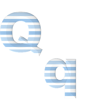 Striped Letter Qandlowercaseq Design PNG Image