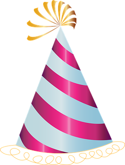 Striped Party Hat PNG Image