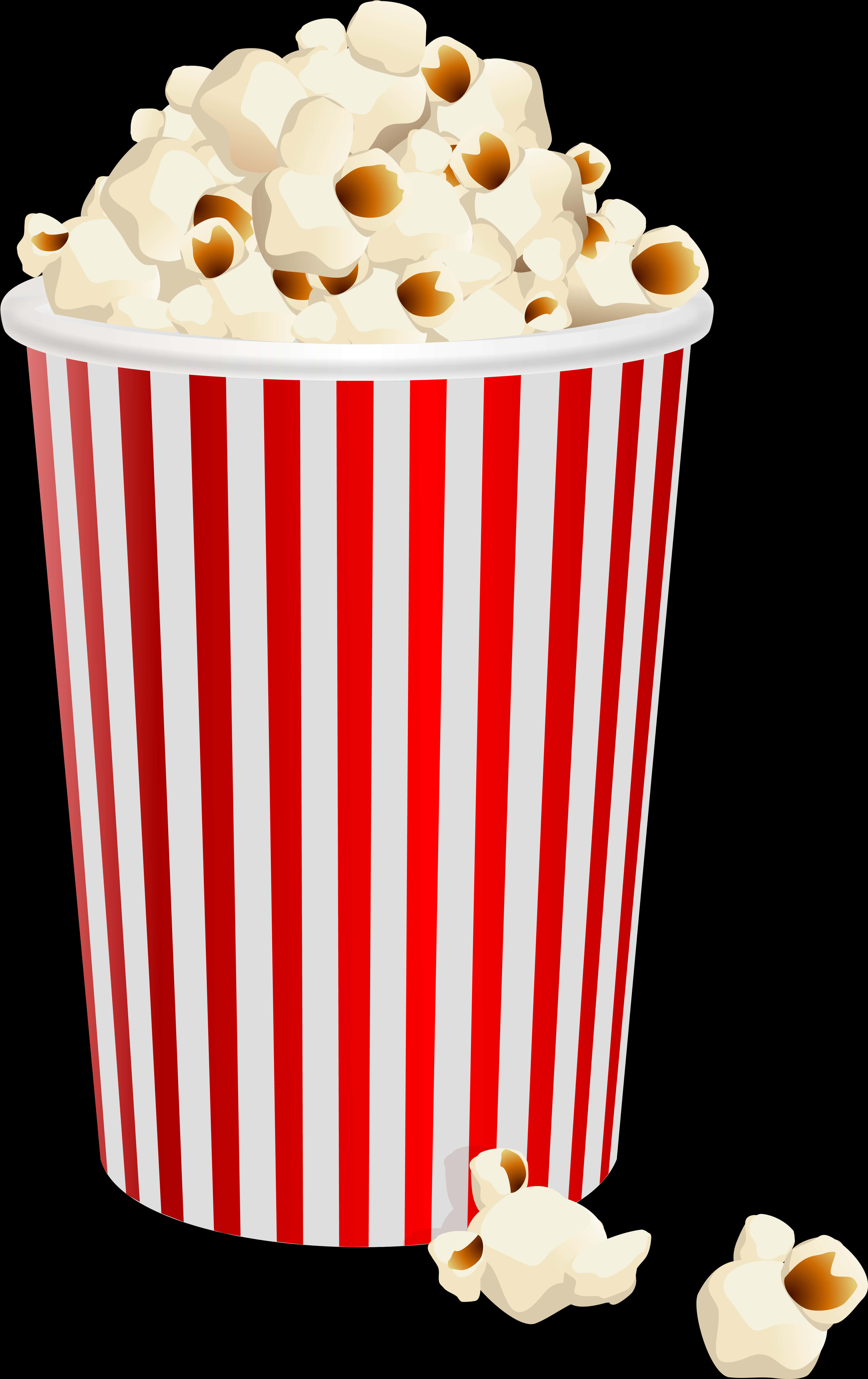 Striped Popcorn Bucket Clipart PNG Image