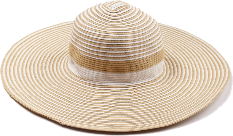 Striped Sun Hat Isolated PNG Image