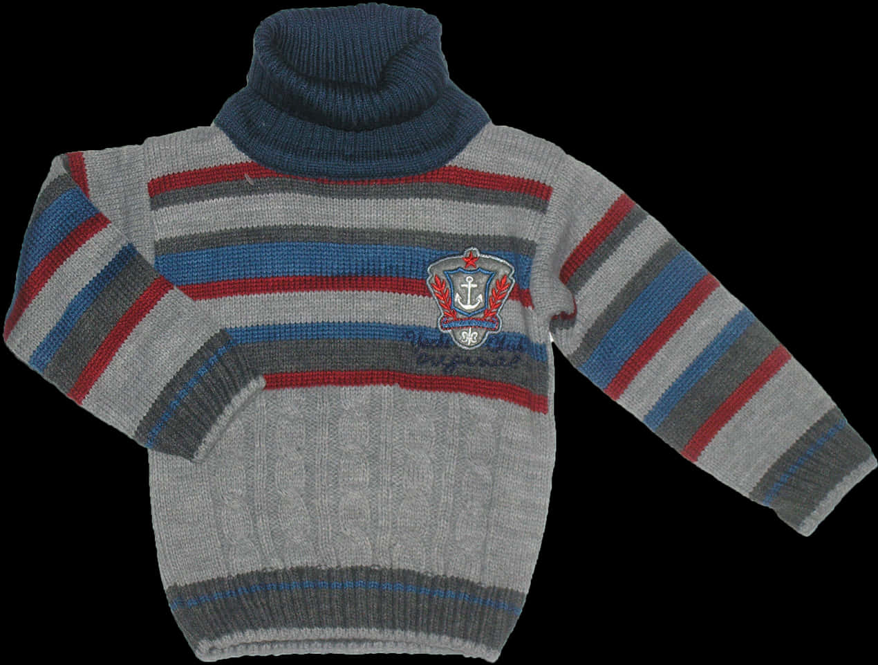 Striped Turtleneck Sweater PNG Image