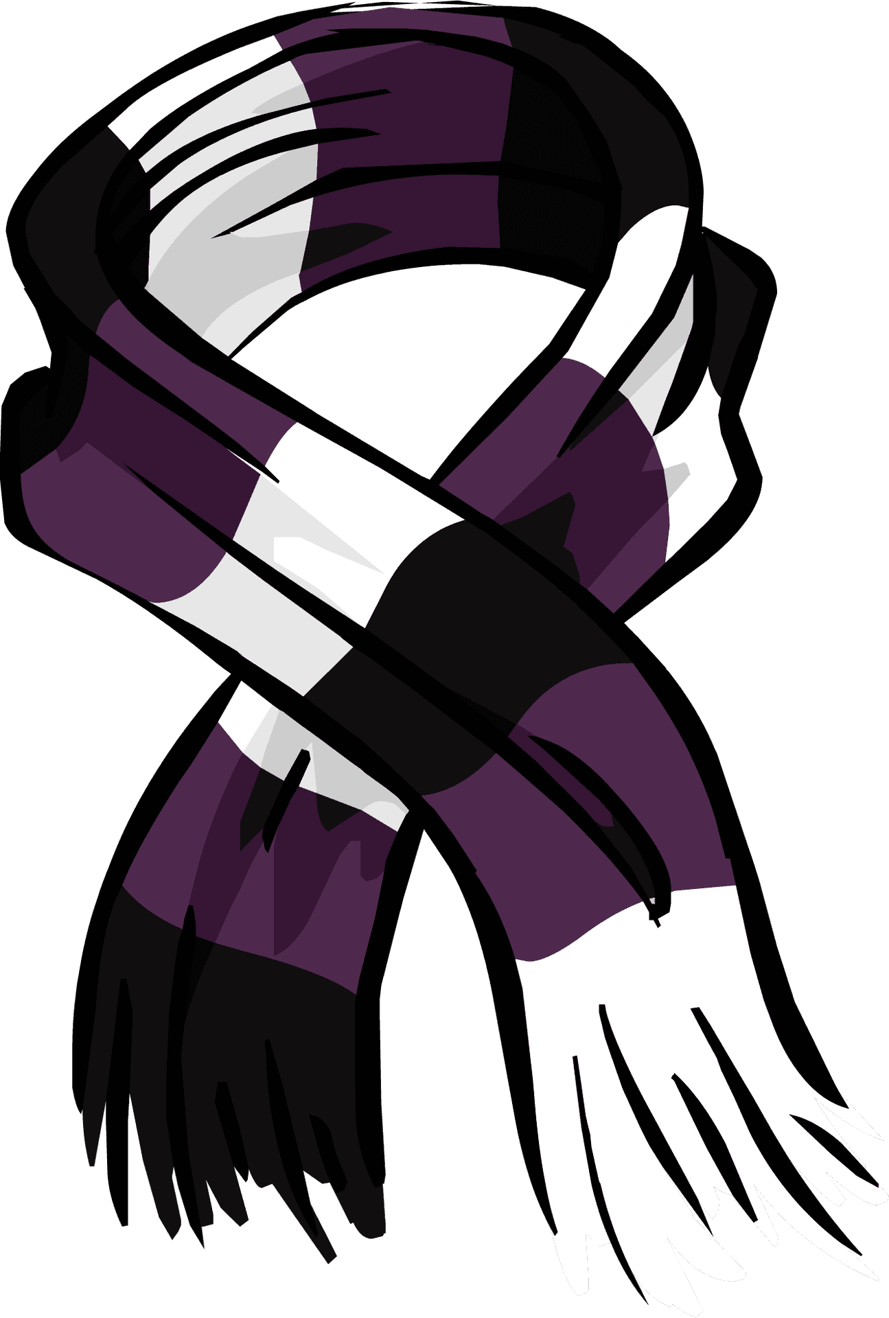 Striped Winter Scarf Illustration.png PNG Image