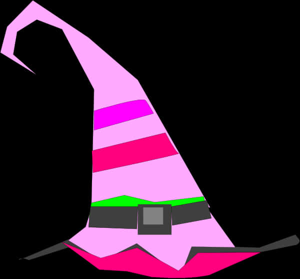 Striped Witch Hat Graphic PNG Image