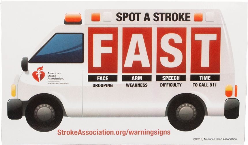 Stroke Awareness Ambulance F A S T Graphic PNG Image