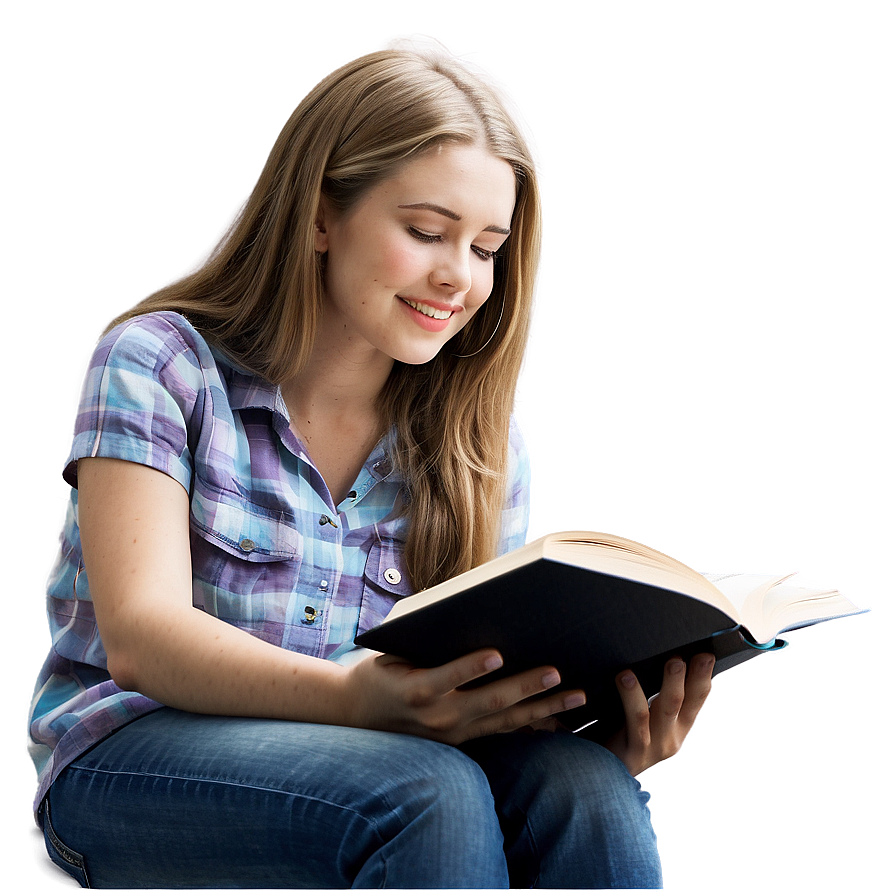 Student Reading Book Png 05232024 PNG Image