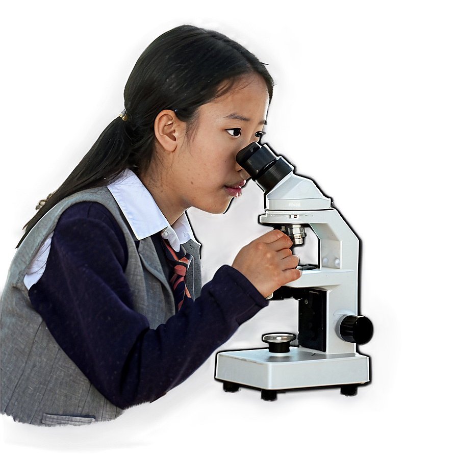 Student With Microscope Png Hus PNG Image