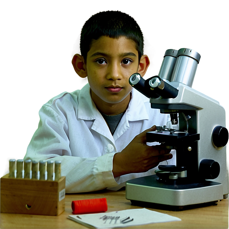 Student With Microscope Png Xtp5 PNG Image