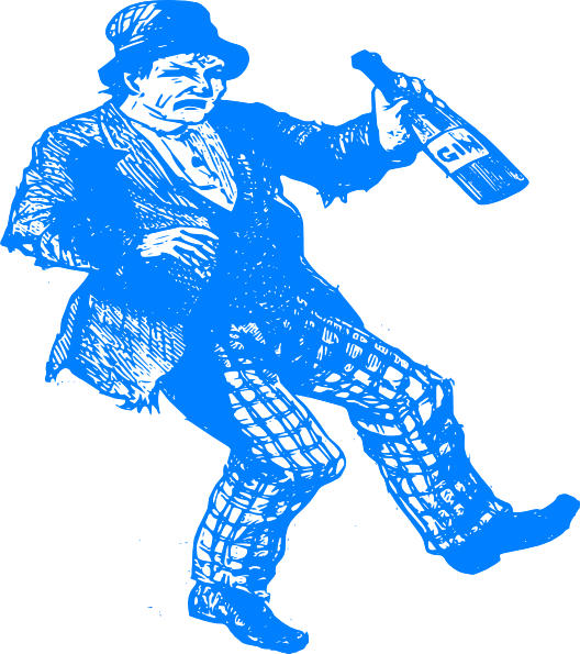 Stumbling Man Holding Bottle PNG Image