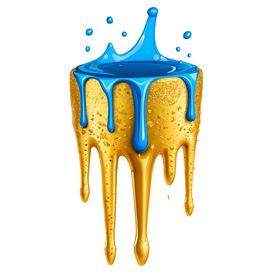 Stunning Gold Glitter Drip Png Kct52 PNG Image