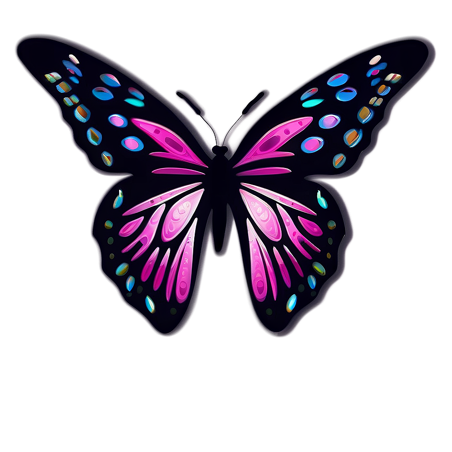 Stunning Pink Butterfly Art Png 32 PNG Image