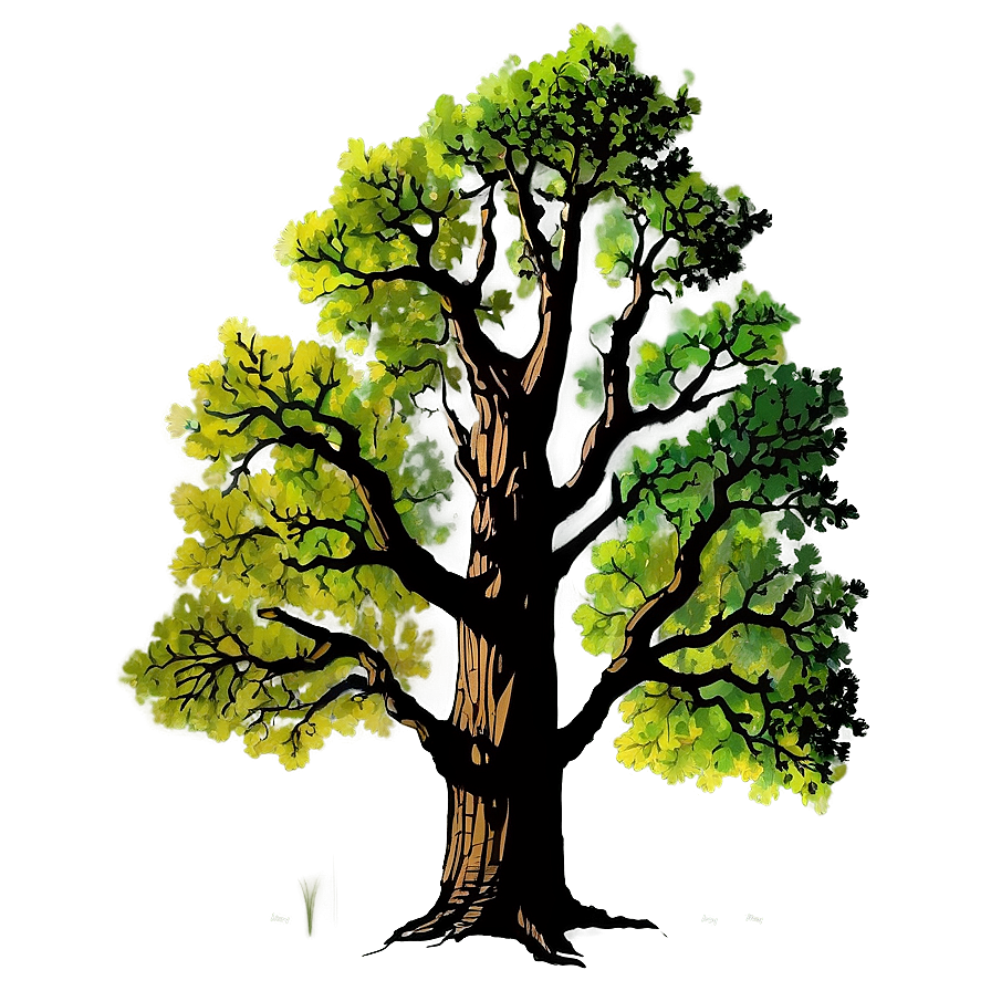 Sturdy Oak Tree Silhouette Png 48 PNG Image