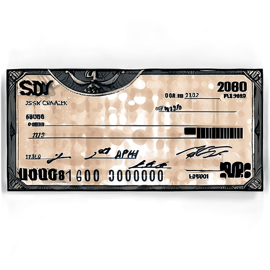 Stylish Bank Check Png 06292024 PNG Image