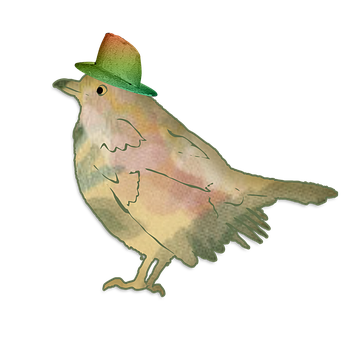 Stylish Birdin Green Hat PNG Image