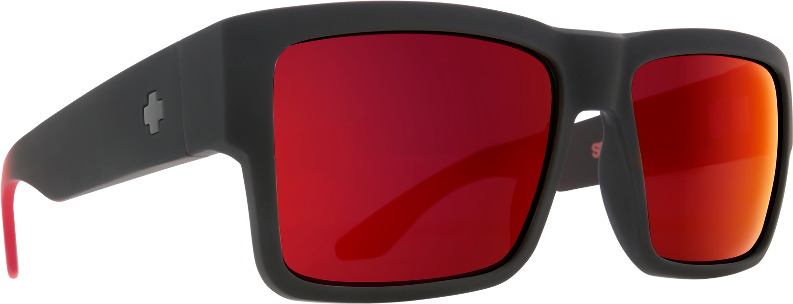 Stylish Black Sunglasseswith Red Lenses PNG Image