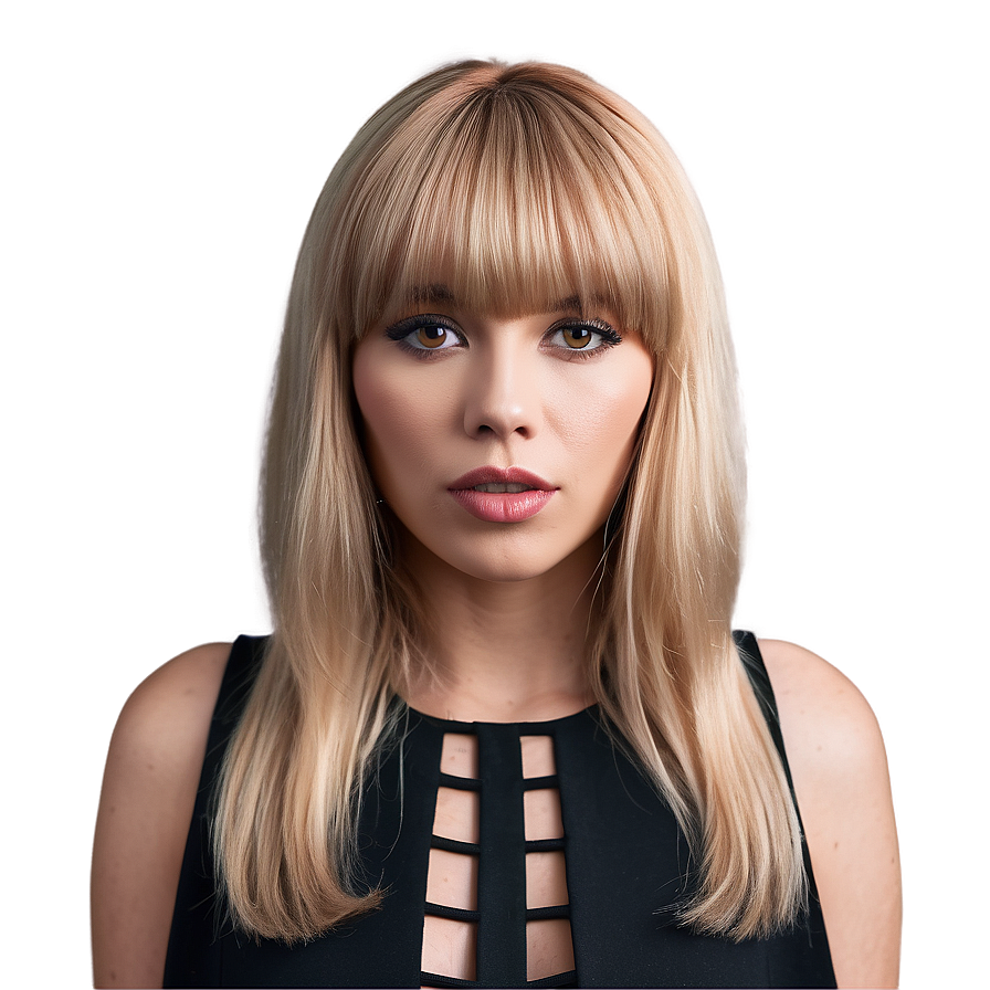 Stylish Blonde Bangs Look Png Uhw45 PNG Image