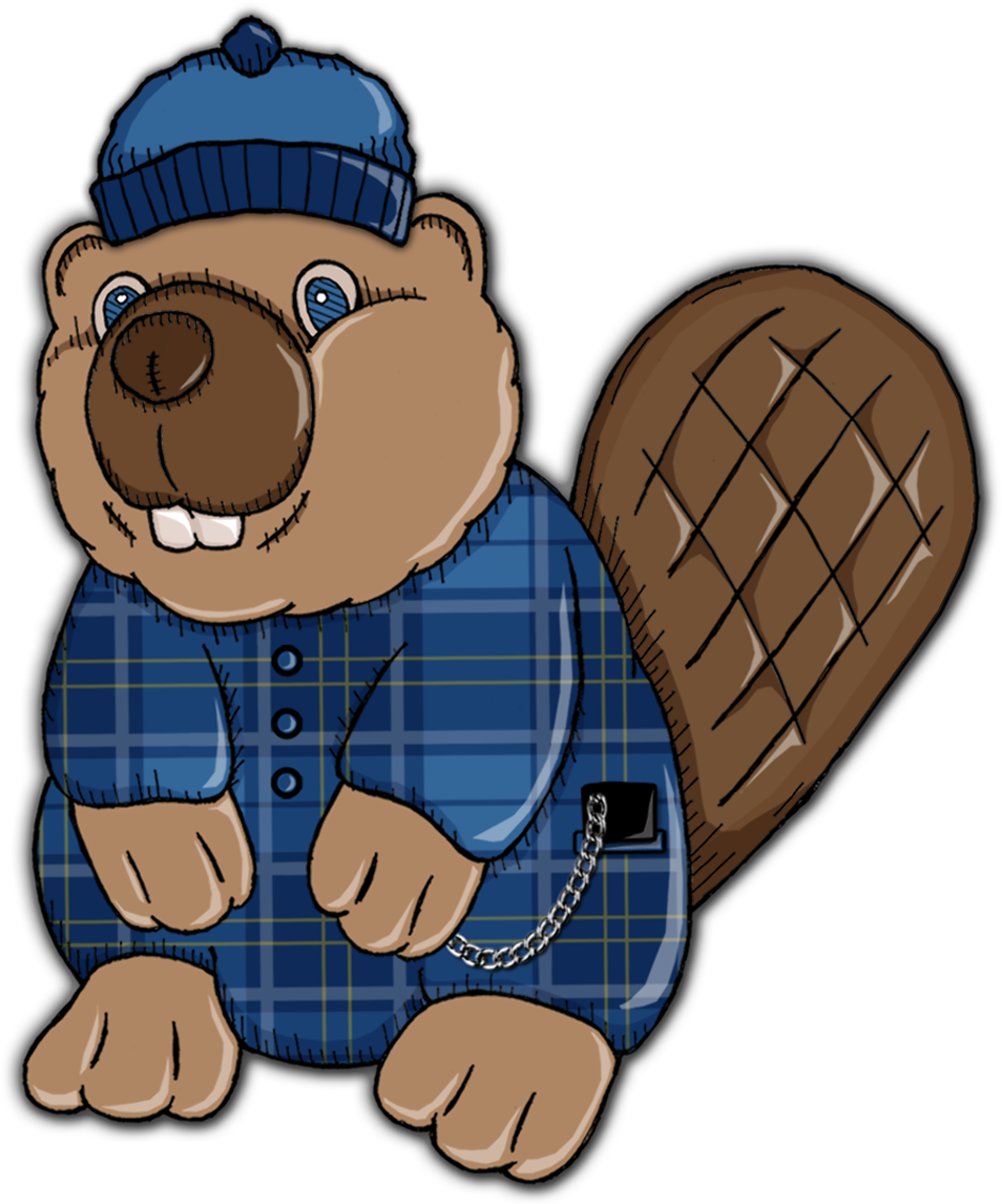 Stylish Cartoon Beaver PNG Image