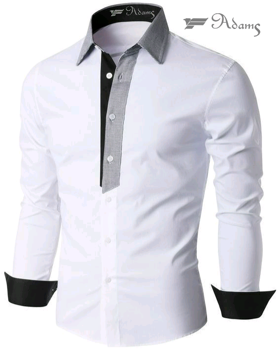 Stylish Contrast Collar Shirt Men PNG Image