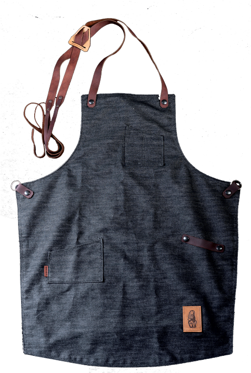 Stylish Denim Leather Apron PNG Image