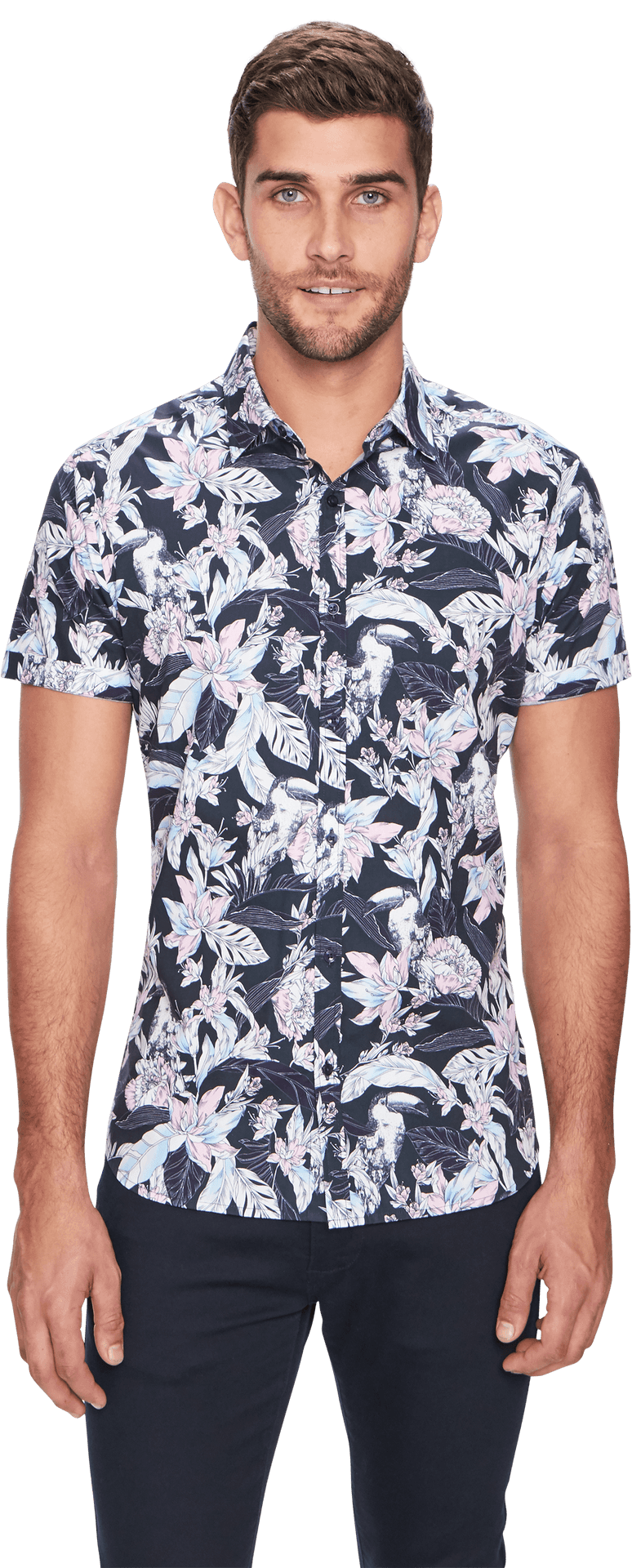 Stylish Floral Shirt Mens Fashion PNG Image